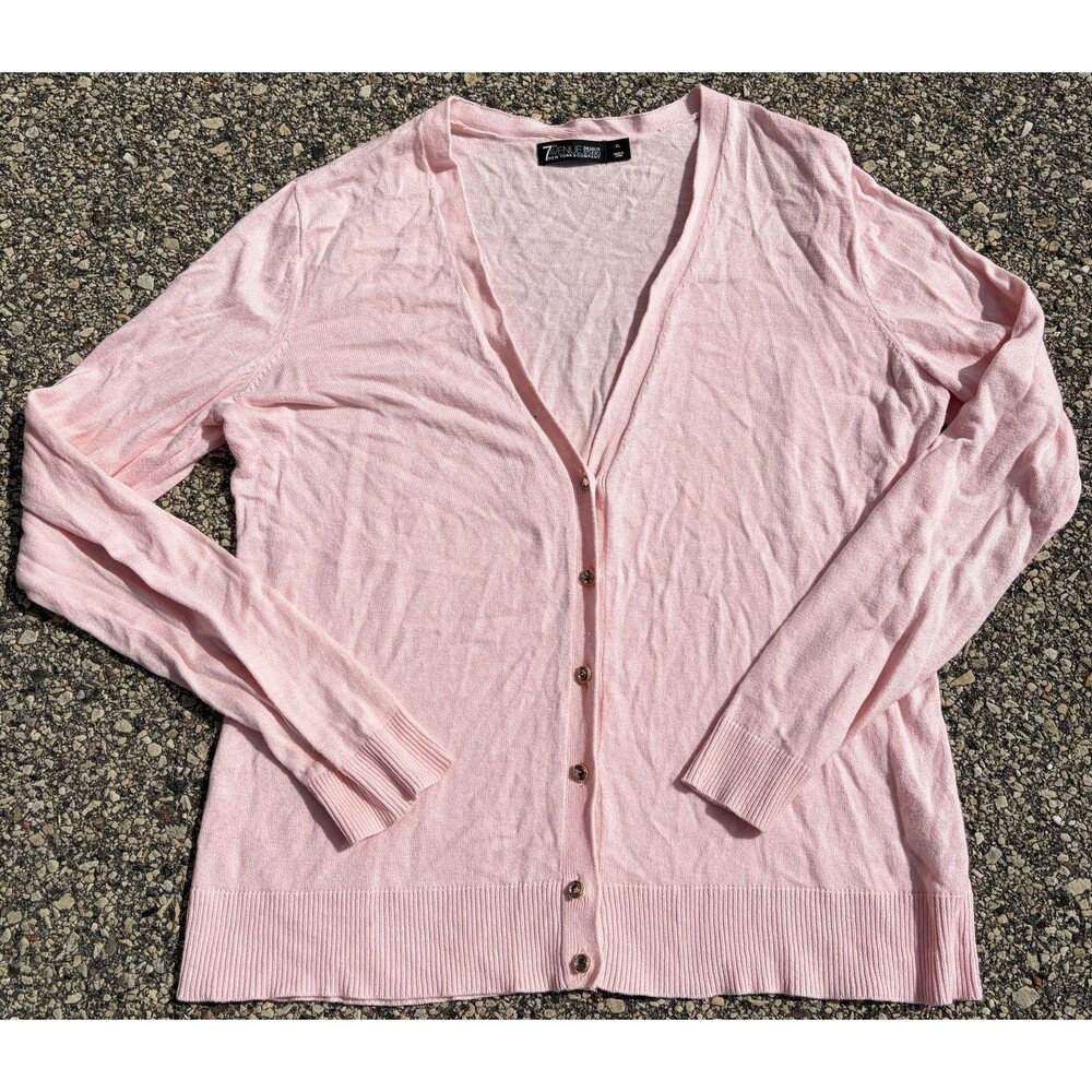 Women's New York & Company Coral Cardigan Jewel Buttons Size Large